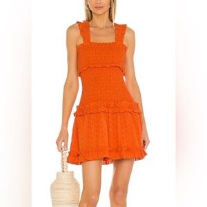 Saylor Yara Smocked Lace Ruffle
Tangerine Dress S